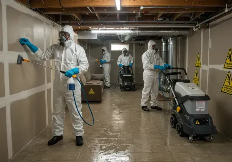 Basement Moisture Removal and Structural Drying process in Lake County, FL